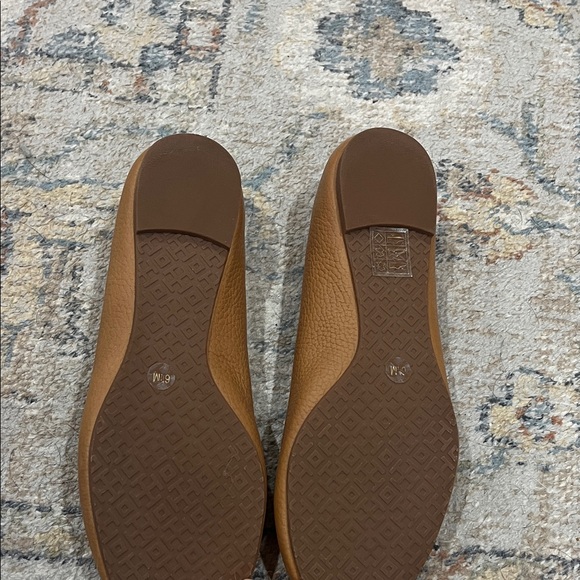Tory Burch Tan Flats with Gold Emblem - Picture 3 of 3